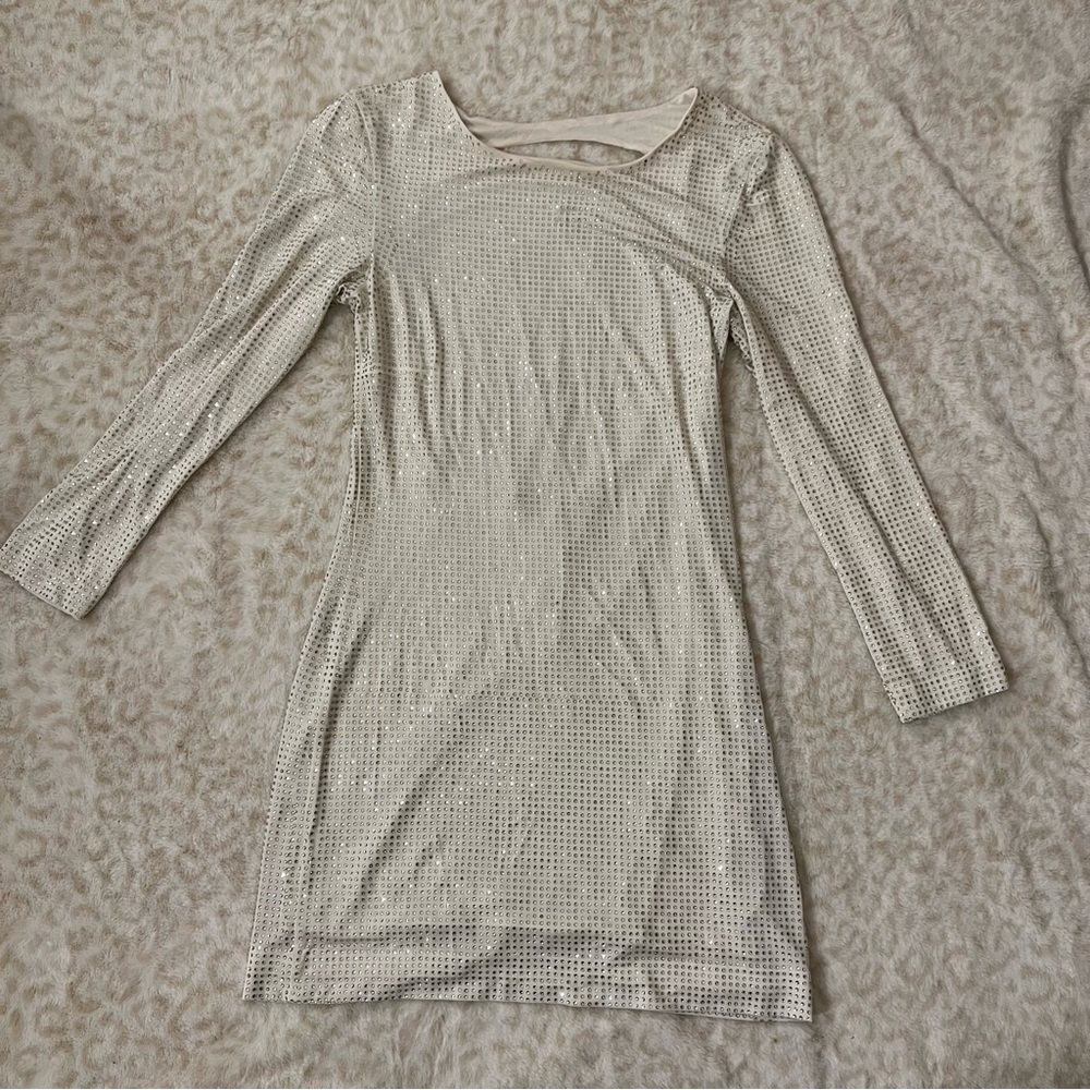 Sheri Bodell White Rhinestone Dress